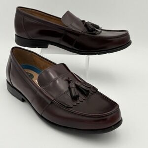 Nunn Bush Men's Sz 11.5 M Polished Leather Kiltie Tassel SlipOn Burgundy Comfort